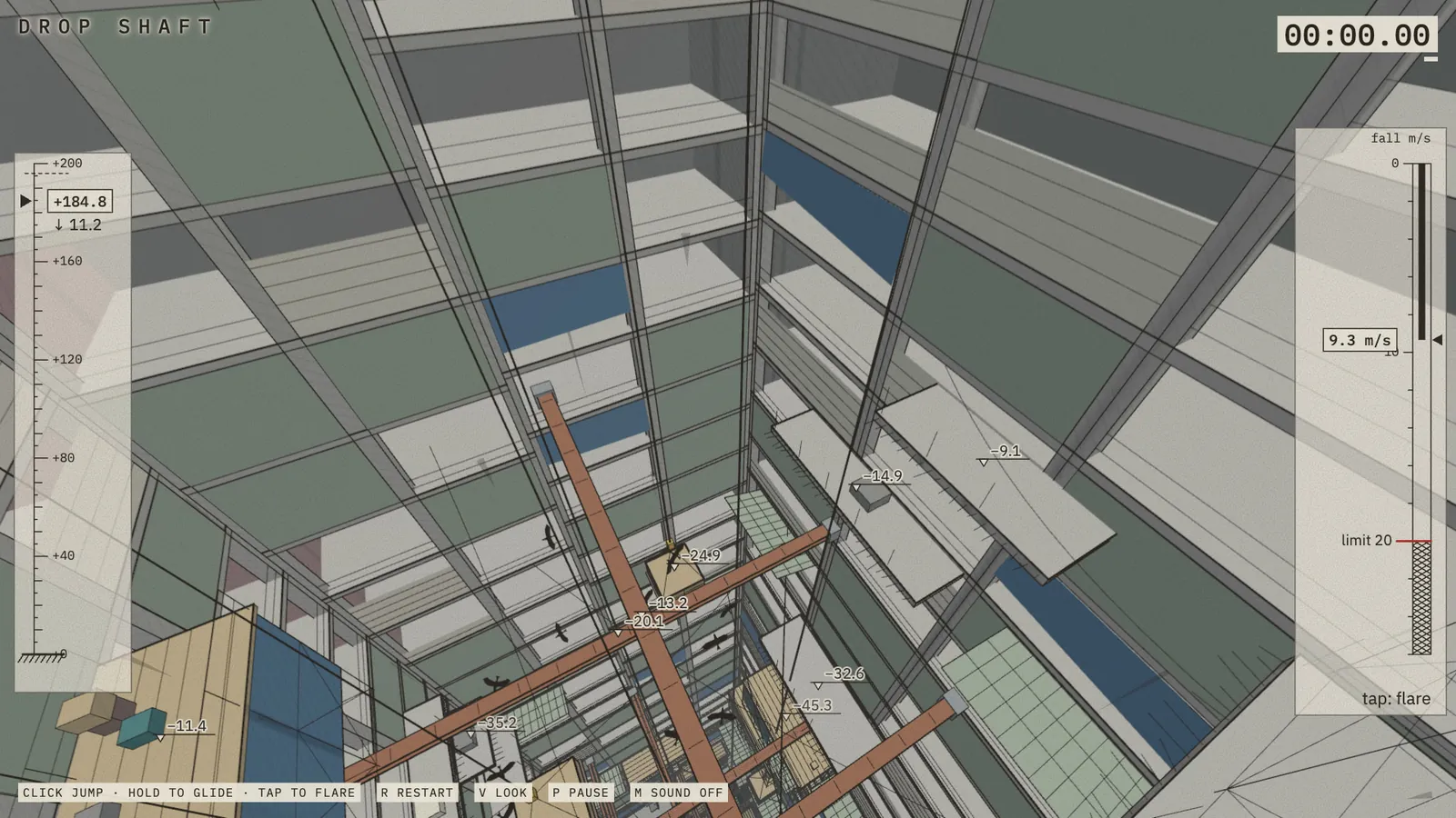 The Site district: a building under construction, steel and scaffold in washed colour
